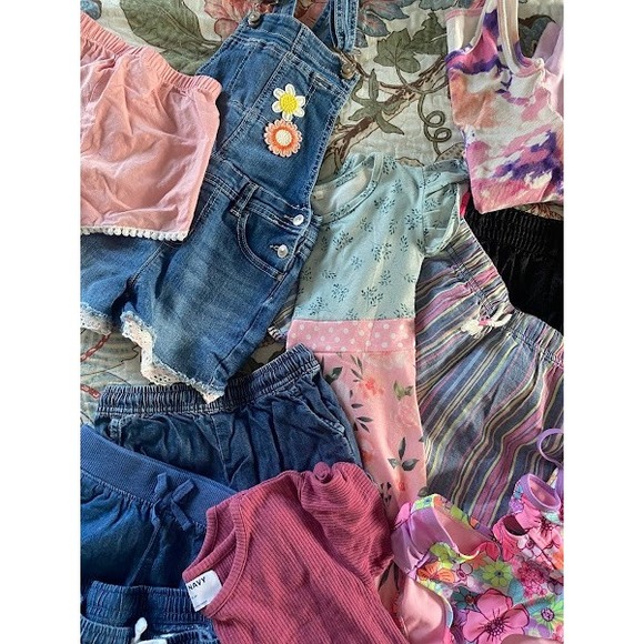 Girls Summer Clothing Lot Champion Old Navy Denim Overalls Dress Shorts Swim 5T - Picture 8 of 13
